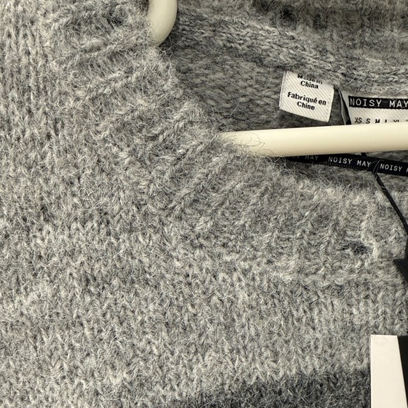 2XL💕Noisy may Oversize Gray Crew Neck Sweater with Stripes - Picture 7 of 8